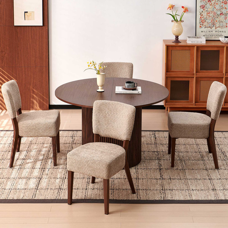 Aarush 5 - Piece Dining Set, Walnut Brown/Brown