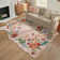 Tawann Machine Washable Floral Farmhouse Area Rug with Non-Slip Backing for Living Room, Dining Room, Bedroom