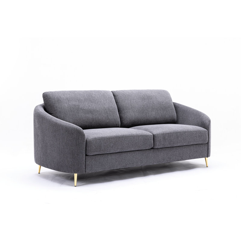 Rayon en lin gris attrayant, fibre naturelle, futon confortable au toucher confortable, base en bois massif, sièges polyvalents