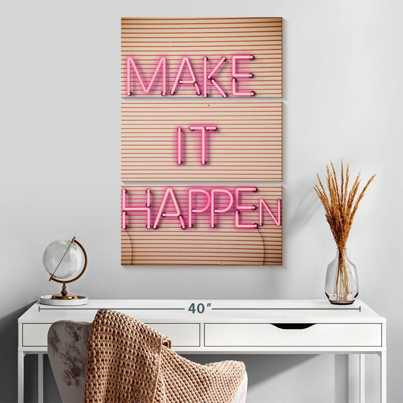 Enseigne néon Tergel Make It Happen, H 32 po x l 20 po