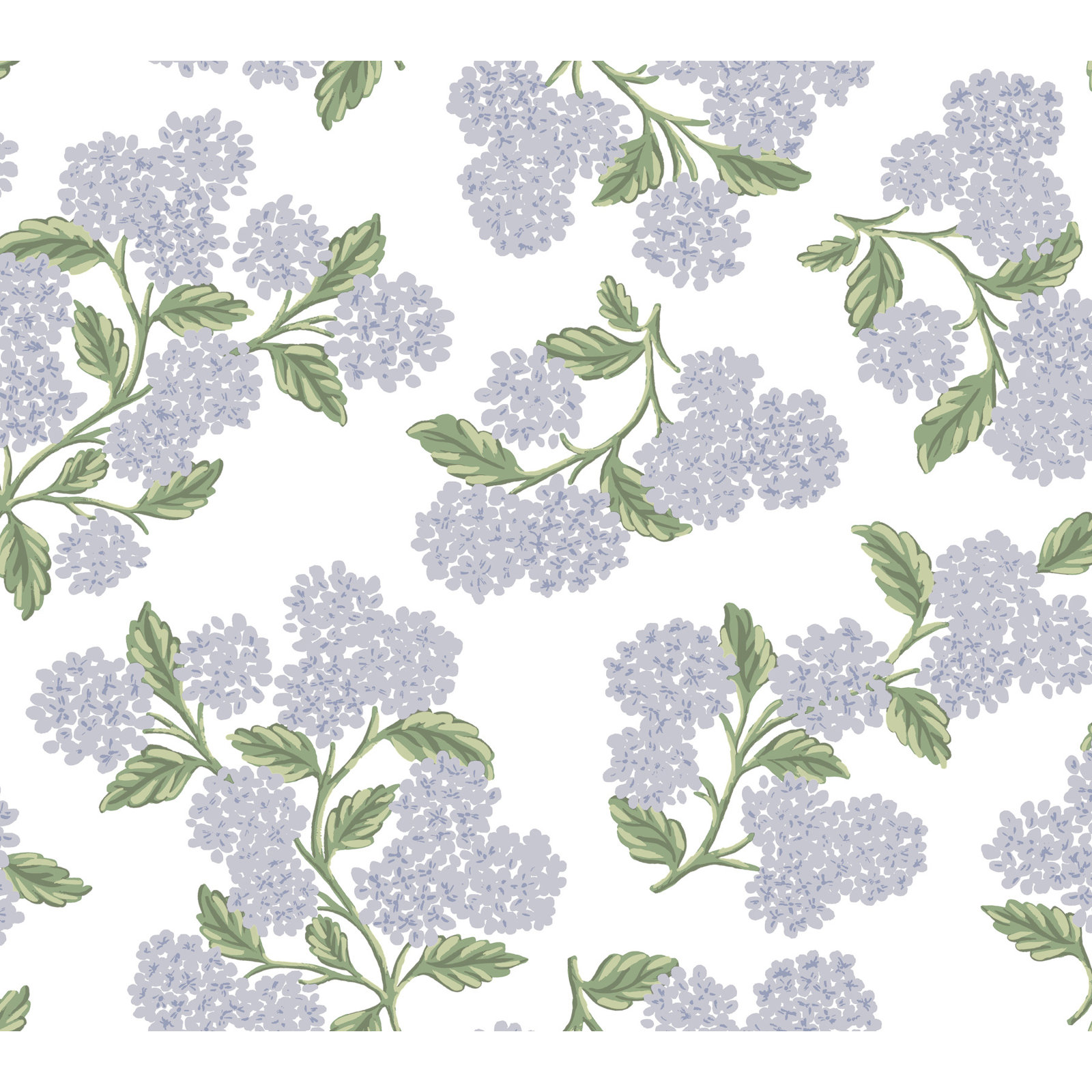 Hydrangea White Peel and Stick Wallpaper, Purple