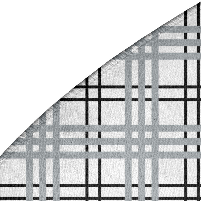 Plaid Indoor Rug, Round 5'