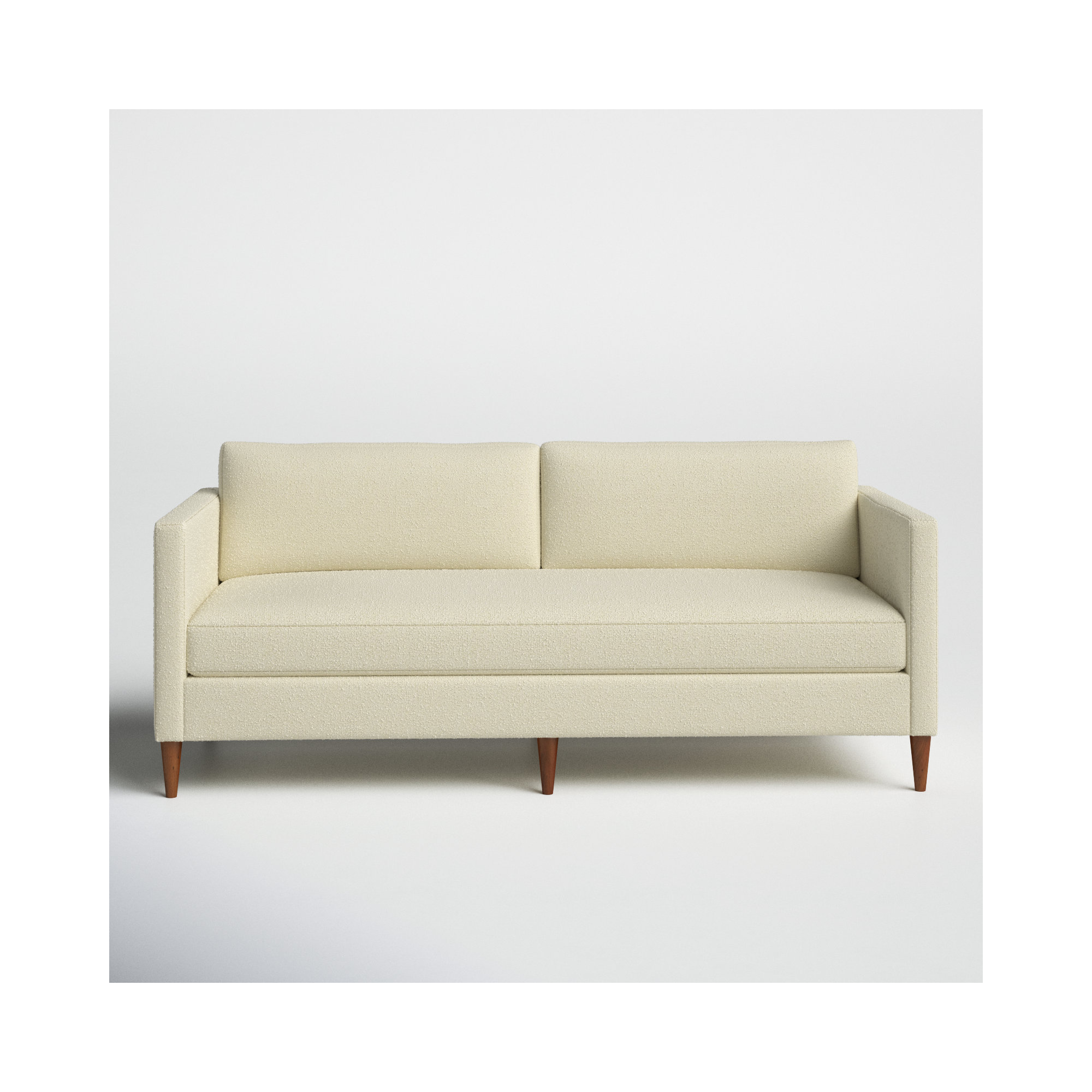 Clifford 87" Upholstered Custom Bench-Seat Sofa, Valet Bran Tweed