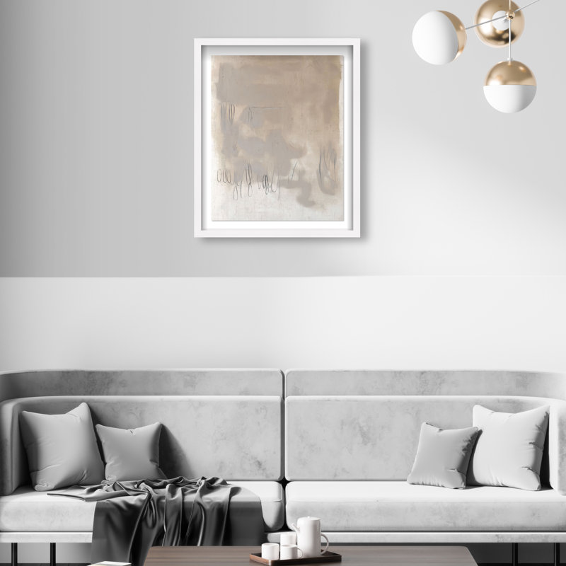 Sandy Murmurs Shadowbox Abstract Print by Oliver Gal, Black Frame, 16 x 20, 21.5"H x 17.5"W, White Frame