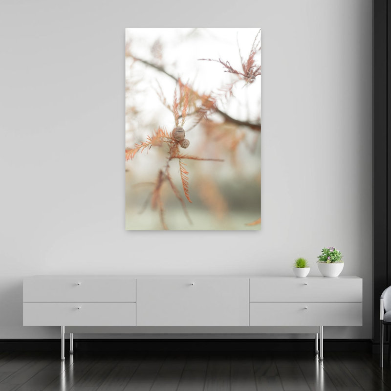 Doux hiver, branche délicate, biologique, automne pacifique, art mural, H 60 po x l 40 po