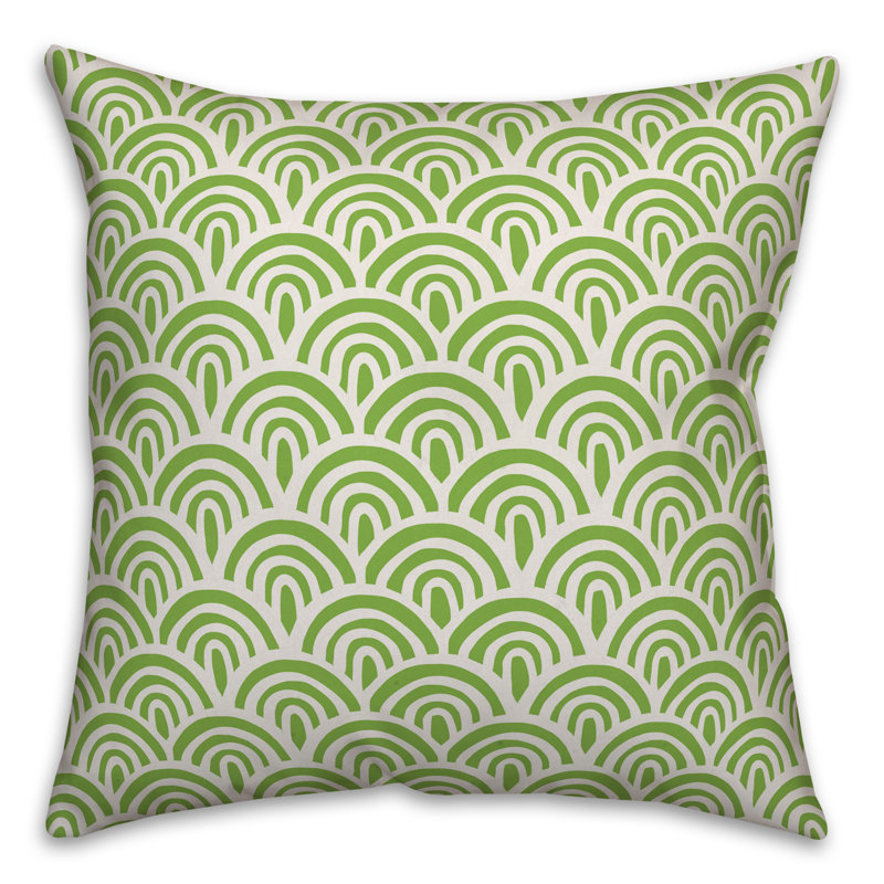  Coussin extérieur Abstract Abstract, 16 po x 1 po, Pas de bourre, Vert pâle / crème