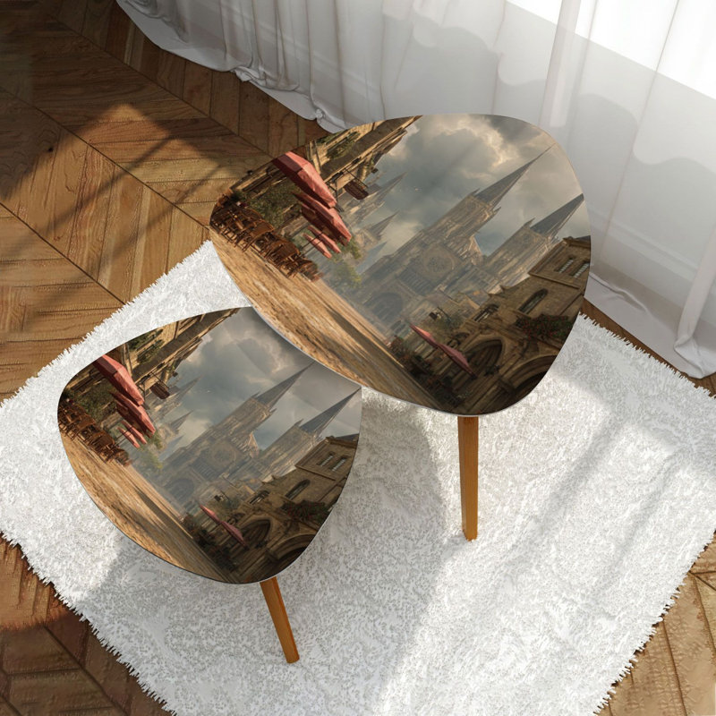 Ensemble de 2 tables basses gigognes Triangle