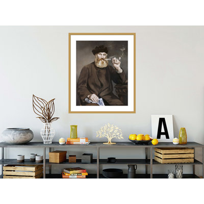 «Man smoking a tuyau» par Édouard Manet, impression giclée sur cadre