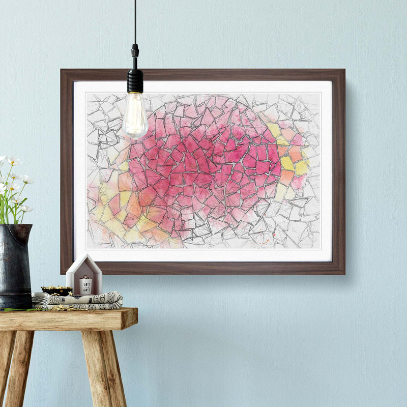 Broken Pieces in Abstract - Picture Frame Painting Print, Walnut Framed, 62cm H x 87cm W x 2cm D