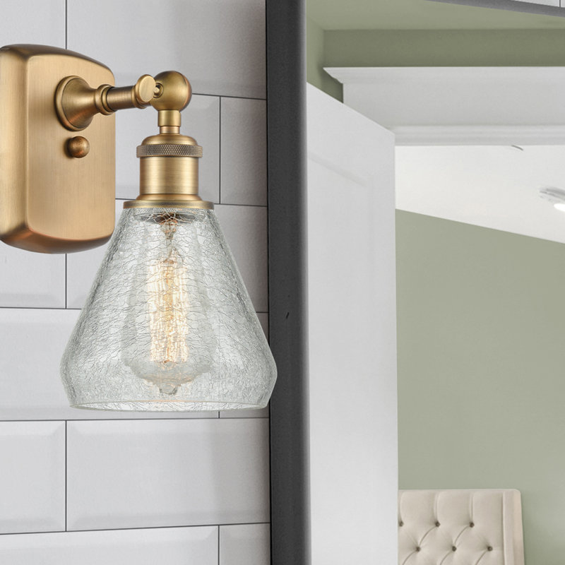 Berlin Armed Sconce, 60 Watt Vintage Incandescent Bulb, Brushed Brass