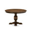Ensemble de table de salle à manger 7 pièces moderne composé d'une table ronde en bois avec piédestal et 6 chaises de salle à manger Parsons-790600172-790600163