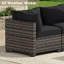 Ensemble de conversation d'extérieur modulaire en rotin 7 pièces avec coussins - beige / noir-242393095