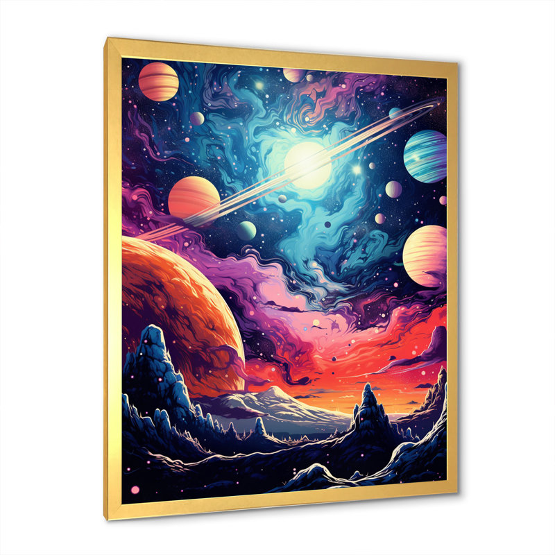 Bright Star in Distant Galaxy sur toile, H 32 po x l 16 po x P 1 po, Cadre doré à une seule photo