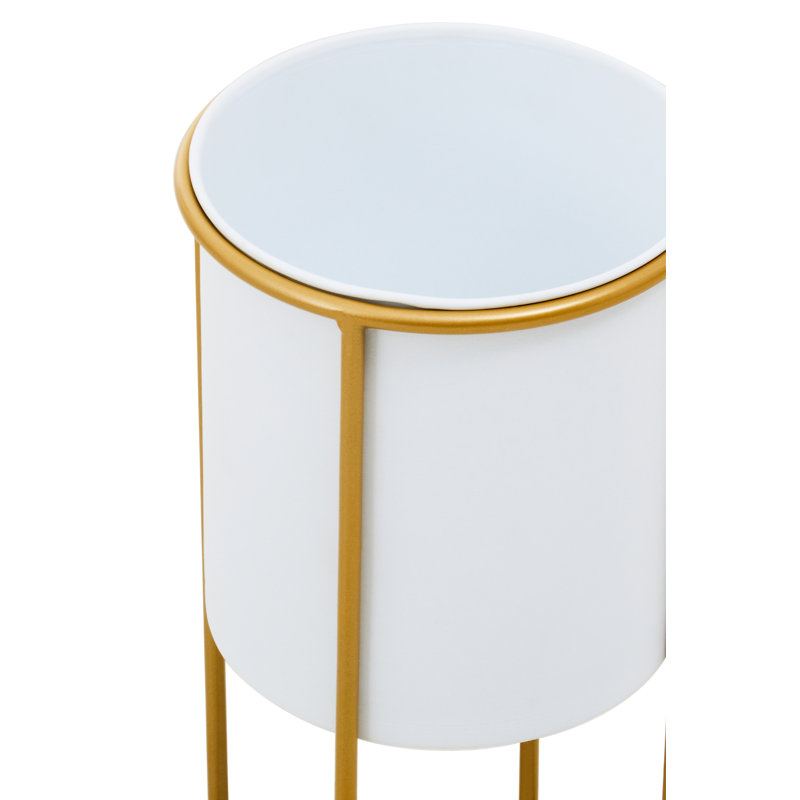 Moonsu Metal Cachepot, White, 38 x 20 x 20