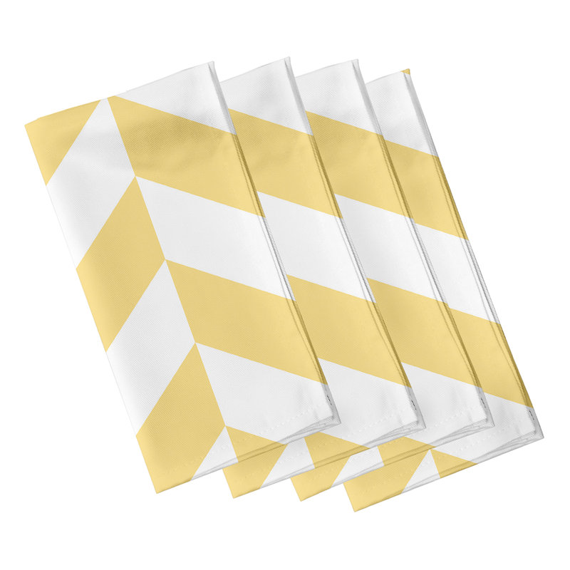 Kipling 4 Piece Napkin Set, 18" W x 18" L, Yellow