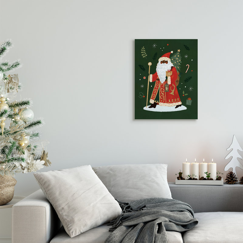 Fête du père Noël festive, fête de Noël verte, H 20 po x l 16 po, Toile tendue
