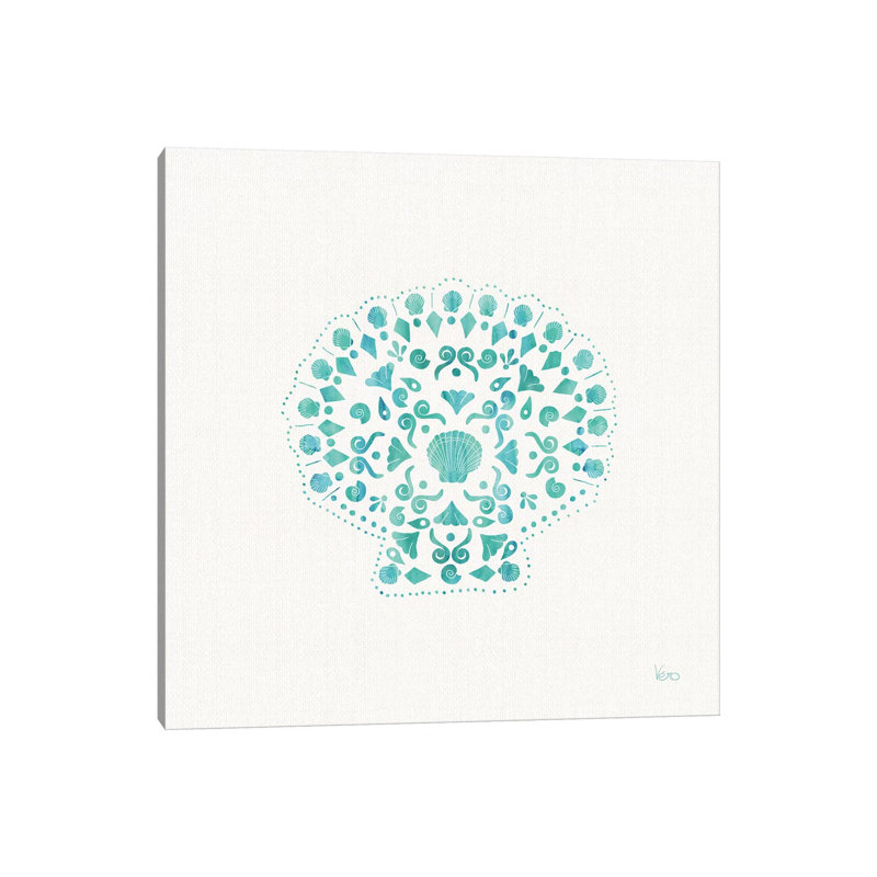 Sea Charms III Teal, No Words by Veronique Charron - Wrapped Canvas Print, 30.48 cm H x 30.48 cm W