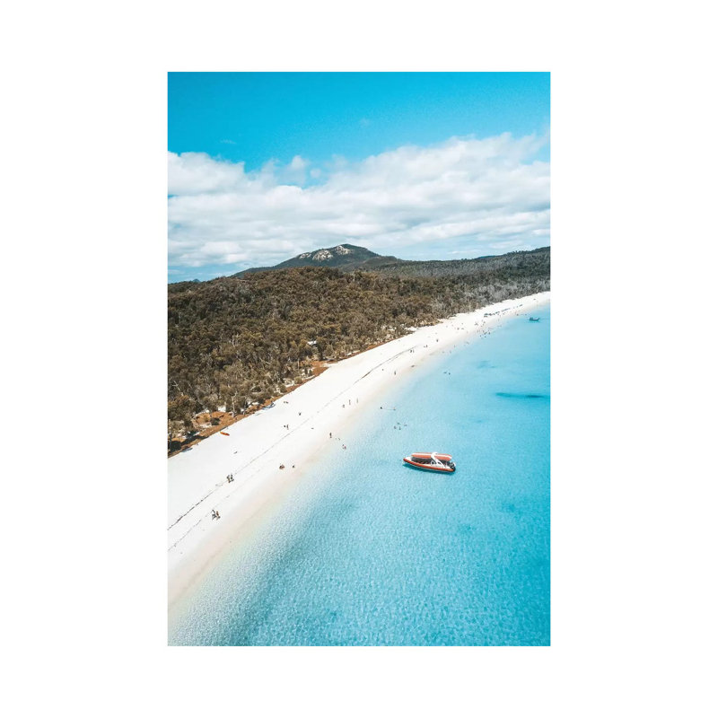 Blue Water White Sand Island Beach Aerial by James Vodicka - Wrapped Canvas Gallery-Wrapped Canvas Giclée