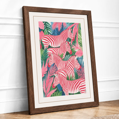 Zebra Pattern Tropical - Framed Print