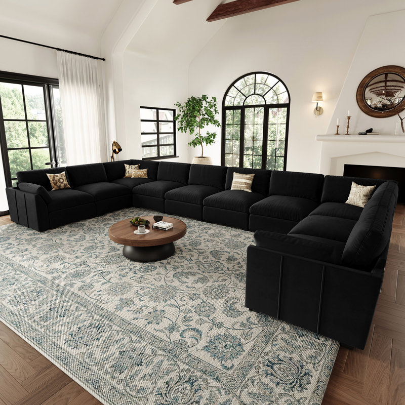 Canapé modulaire Knaack, Velours noir