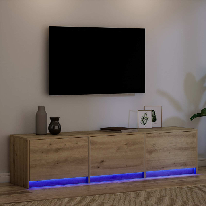 TV Stand, 40cmH x 165cmL x 34cmW, Artisan Oak
