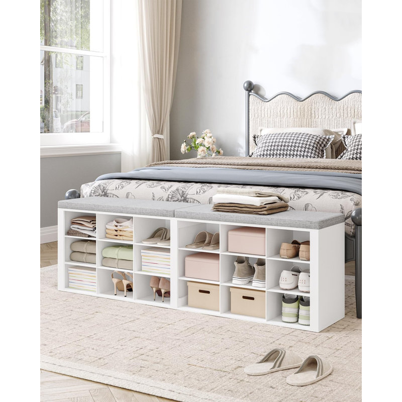 Entryway Storage Bench,Shoe Storage Bench with Cushion