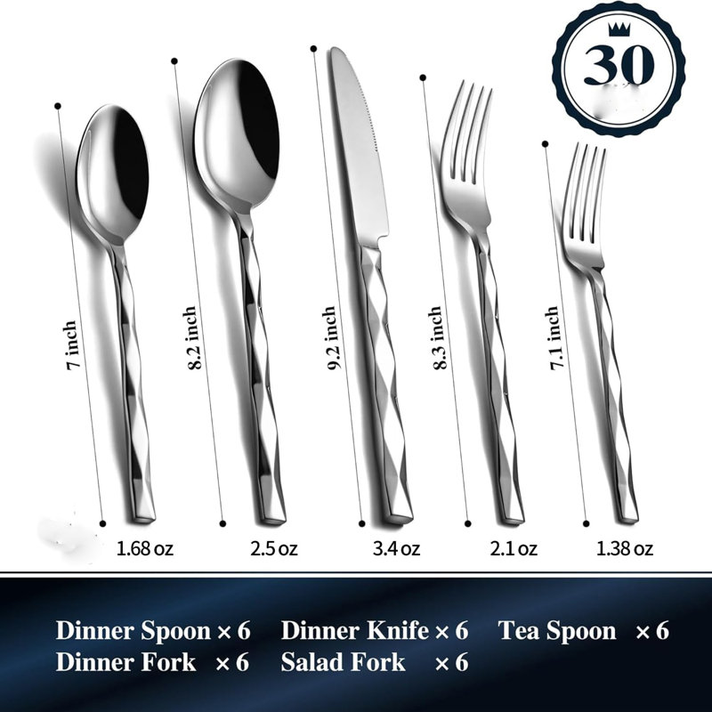 18/10 Stainless Steel Cutlery Set