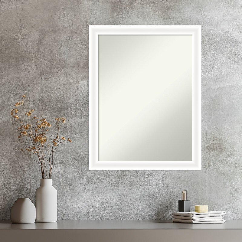 Miroir mural Oliver White, 27 po x 21 po, Blanc