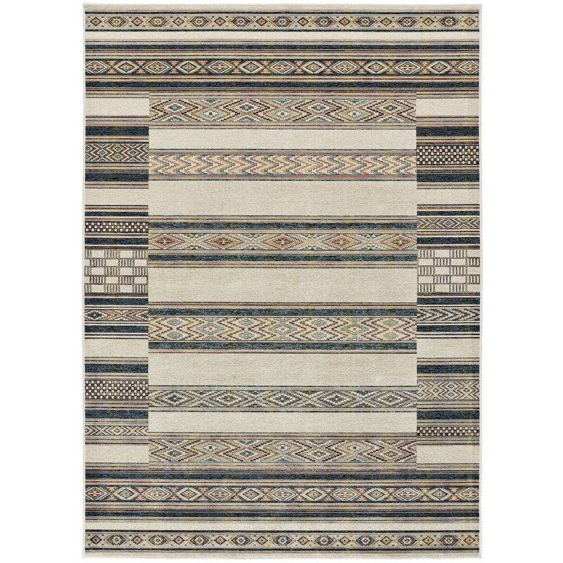 Wendy Striped Machine Woven / Power Loomed Area Rug, Rectangle 160 x 230cm