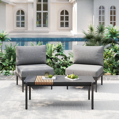 3-Piece Outdoor Patio Furniture Set, Outdoor Coffee Table
