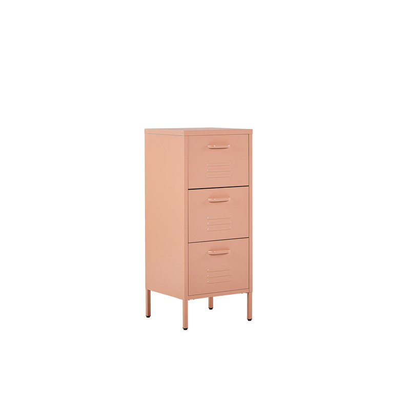 Montz 43cm W 3 - Drawer Chest of Drawers, Pink