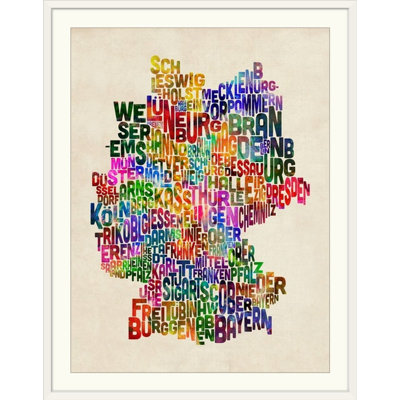 Francy «Text Map of Allemagne Map» par Michael Tompsett - reproduction d'art textuel