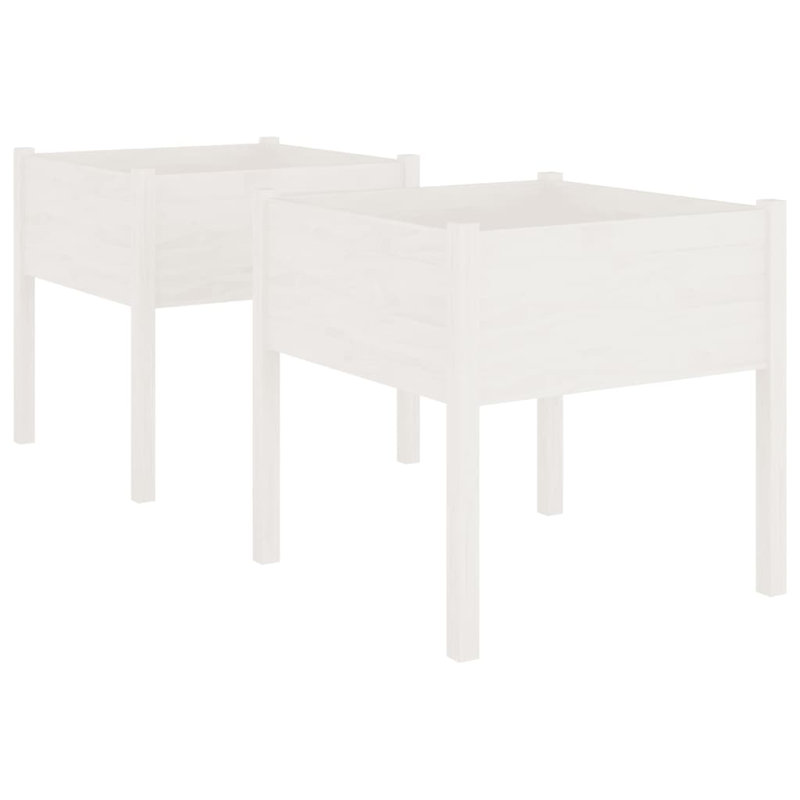 Alastaire Wood Planter Box, 70cm H x 70cm W x 70cm D, White