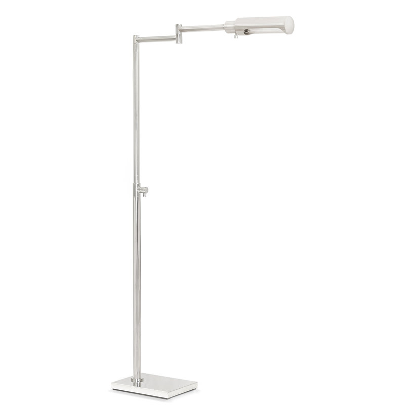 Noble 57.5" Swing Arm Floor Lamp, Silver, Polished Nickel