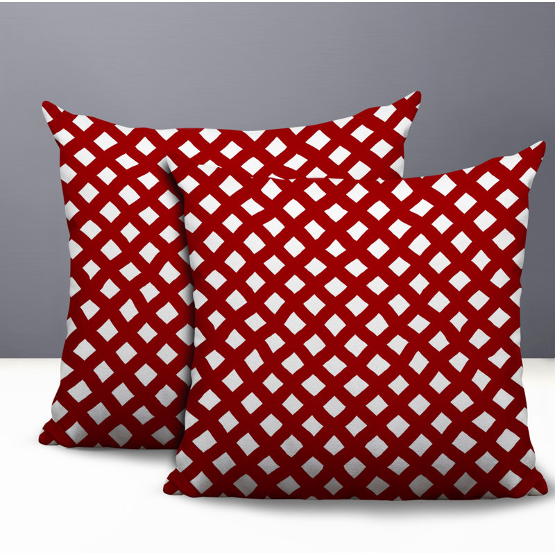 Ensemble de coussins réversibles d'intérieur / extérieur Una, 18 x 18, Rouge
