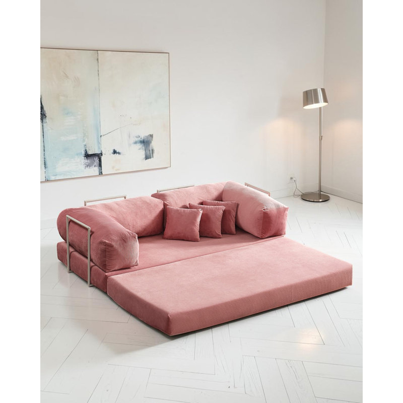 Canapé modulaire en L Blush, Rosé