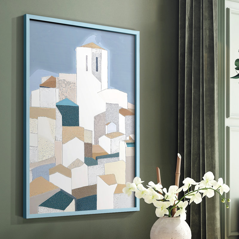 Abstract XXXI Framed Print - Ready To Hang - Made in USA, Blue, 14" H x 11" W