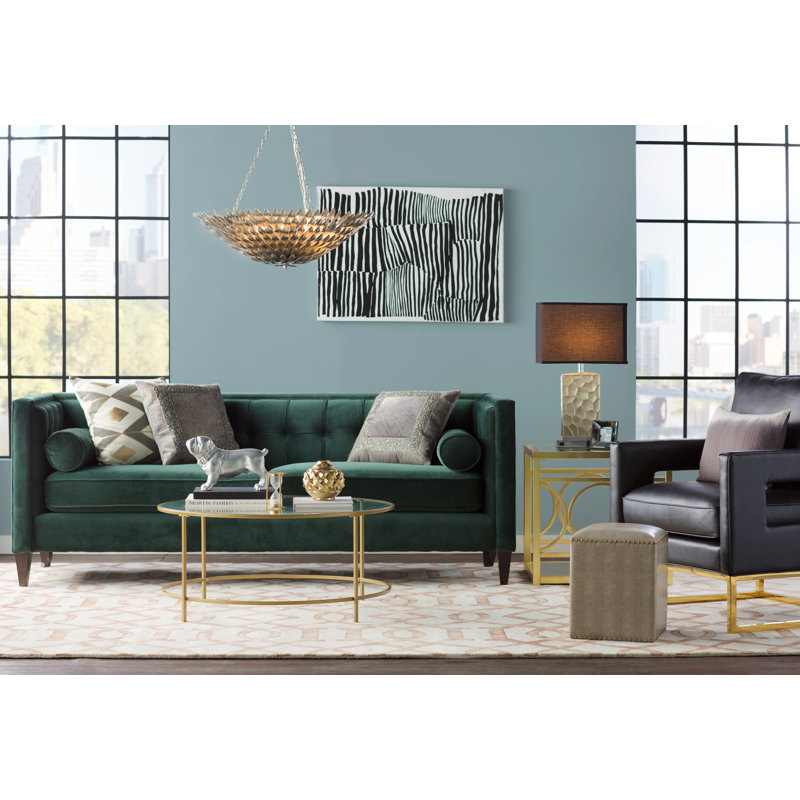 Hamerton Glass Top End Table, Champagne