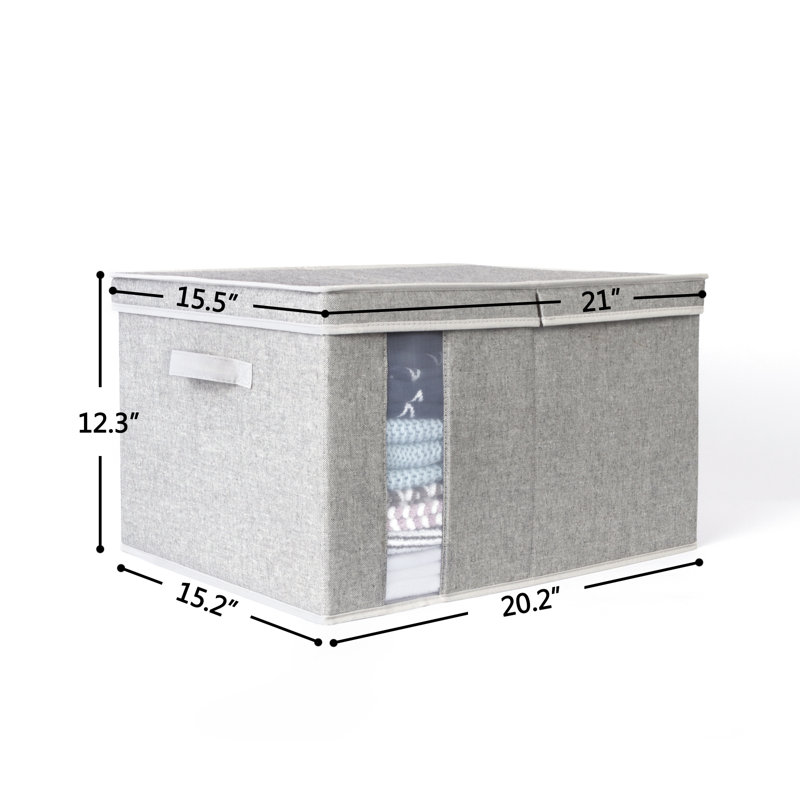 Grande boîte en tissu avec couvercle, gris