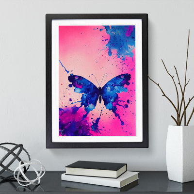 Splashed Butterfly No.3 Abstract - Framed Print