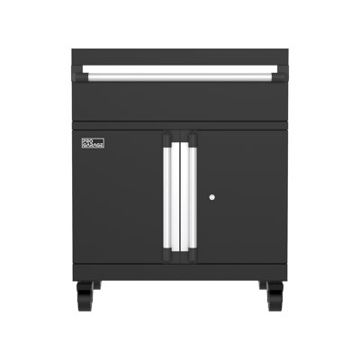 Closetmaid Progarage 32.7" X 26.8" W X 18" 2-door & Drawer Mobile Storage Cabinet In Black