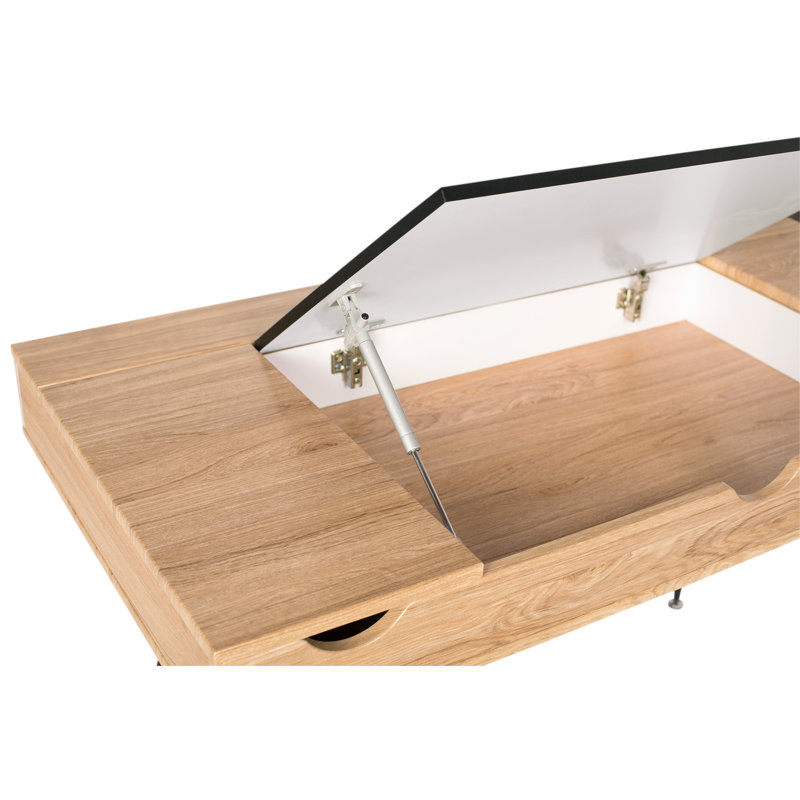 Graphite Ashwood 47.2" Modern Writing Desk with Drawer