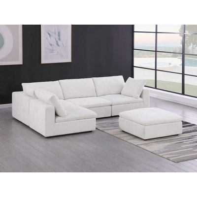 Canapé modulaire 5 pièces 3 pièces Frankston - Revêtement en tissu Belfast véritable