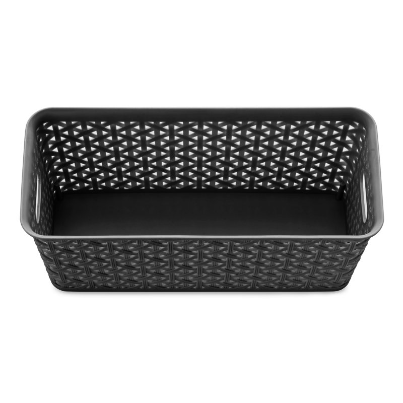 Whitmor Resin Form Half Basket, Black, Medium