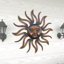 Metal Sun Home Wall Decor with Distressed Copper Like Finish