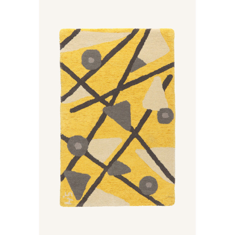 Checo Abstract Wool Hand Woven Area Rug, Rectangle 60 x 90cm