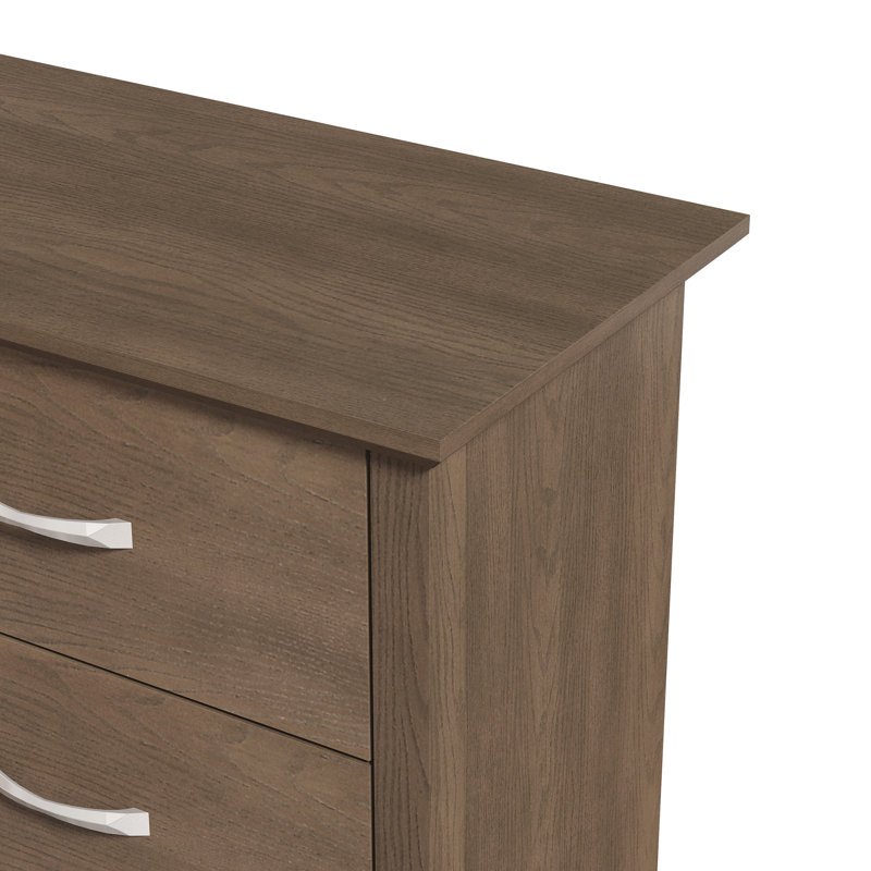 Roddy Transitional 46.9" W 6 Drawer Dresser, Dark Brown 