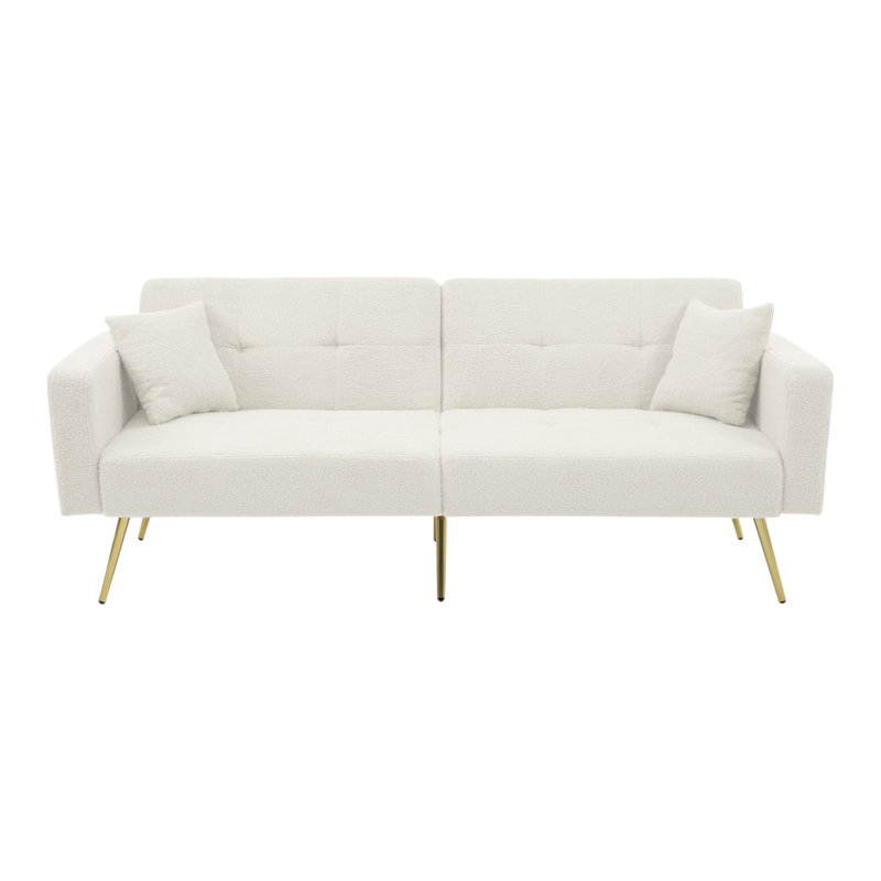 3 Seater Fabric Sofa Bed, White