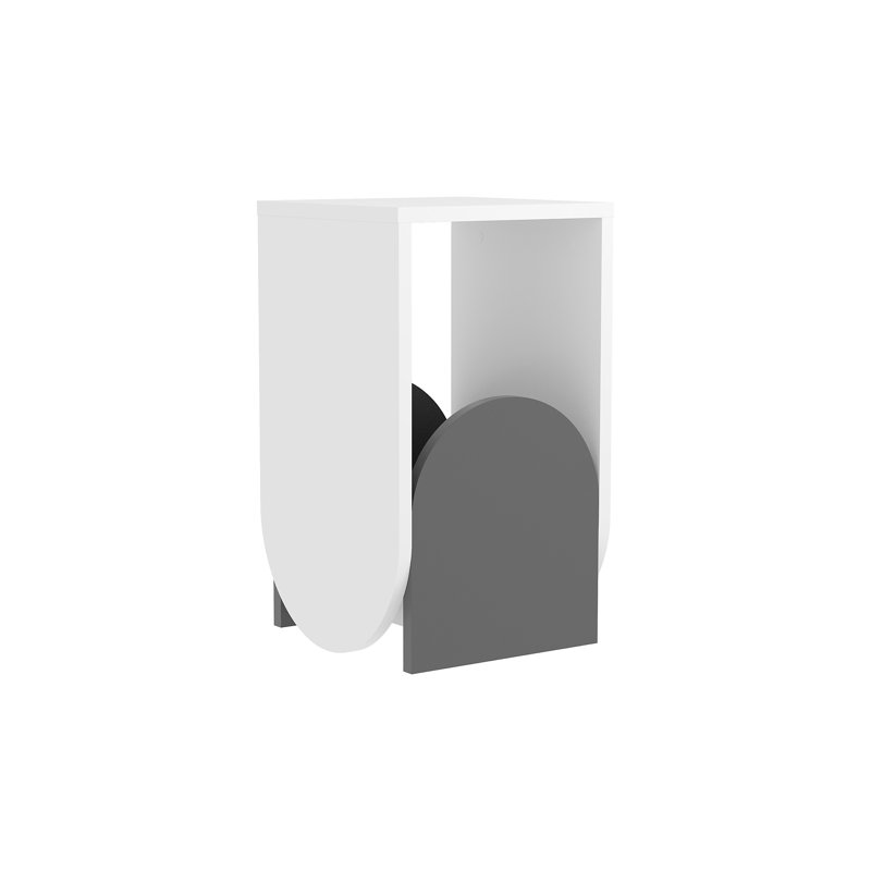 Hovi End Table, White/Anthracite