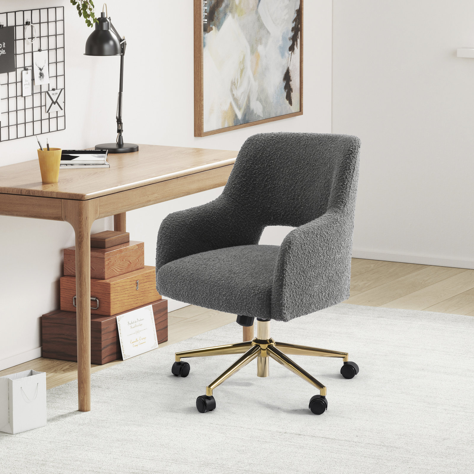 Swivel Office Chair, Gray